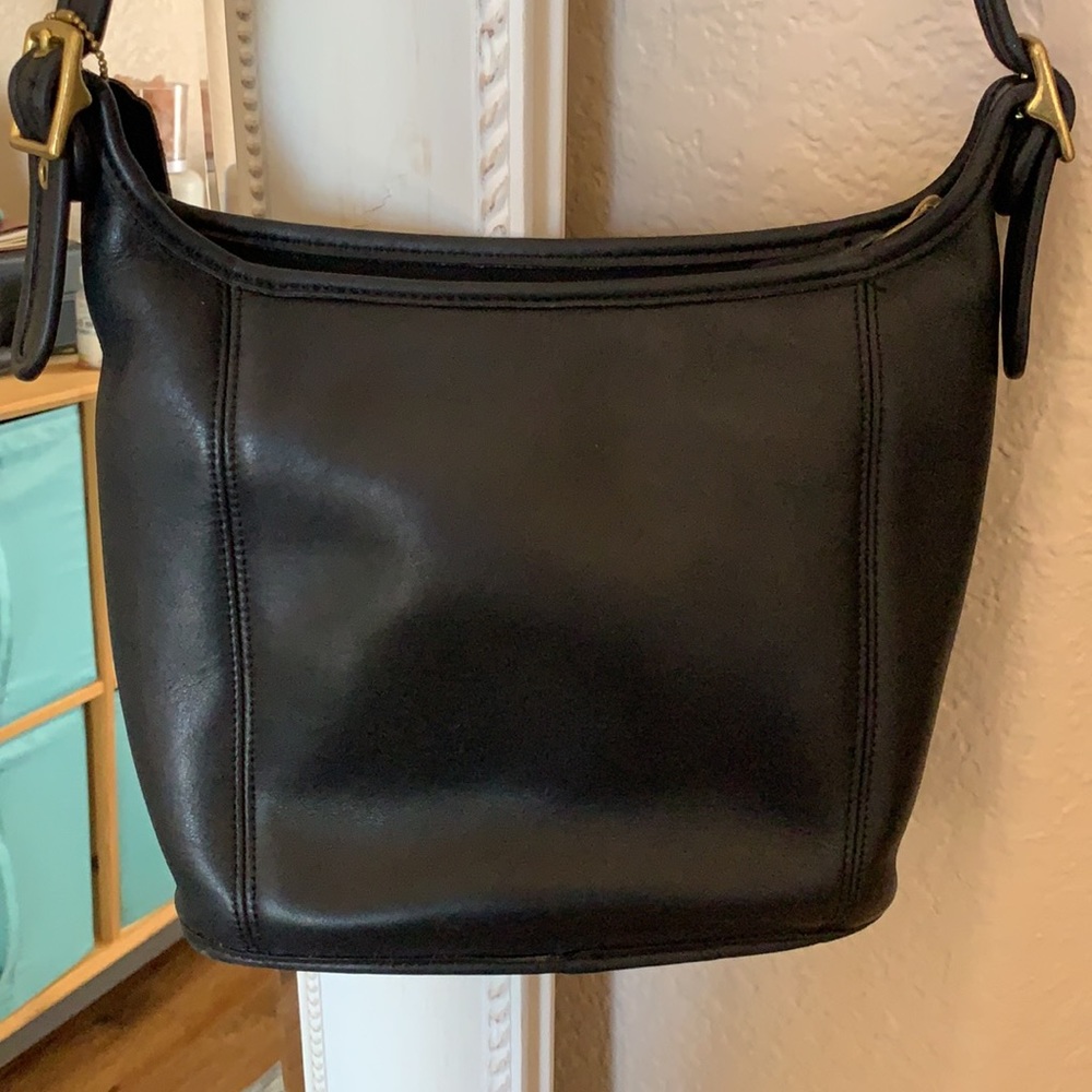 Vintage Coach Black Leather Crossbody No.BOC- 9816 - Picture 2 of 8